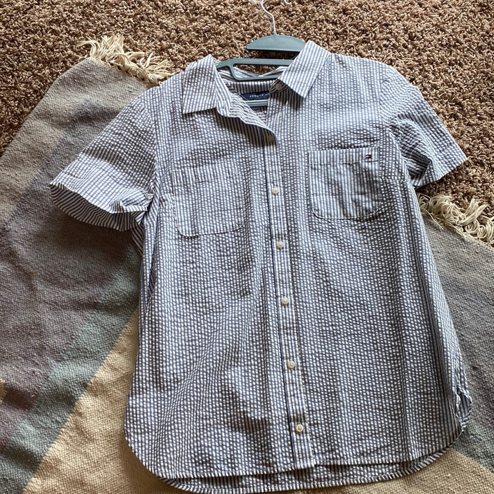 Blue striped shirt
